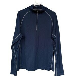 Cloudveil Shirt Mens Large Blue 1/4 Zip Mock Neck Long Sleeve Pullover Casual
